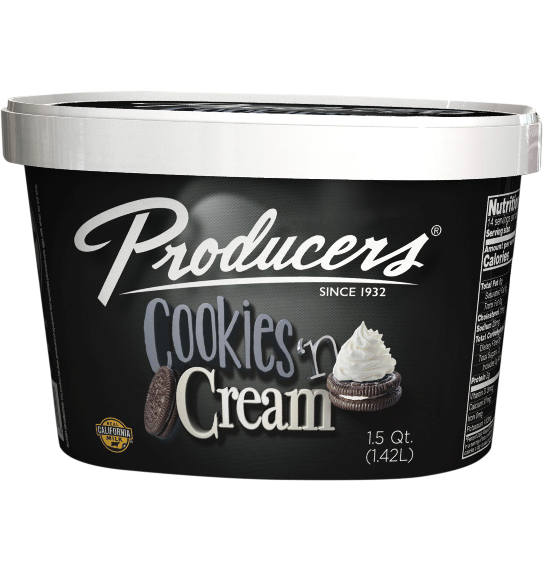 CookiesNCream Cookies 'N Cream Producers Ice Cream Container
