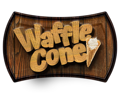 WaffleCone Wood sign that says waffle cone